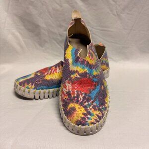 IlseJacobsen Tulip 139 Perforated Slip-On Sneakers - Multi Tie-Dye - Size EU 37